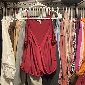 BCBG Generation Draped Wine Tank Top – Size L